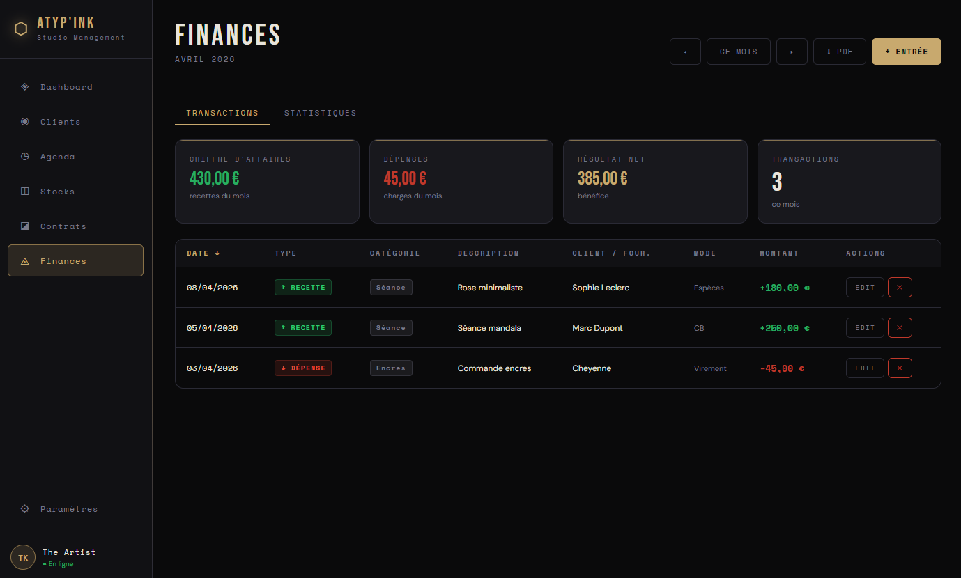 Finances Plan'Ink — recettes, dépenses, statistiques